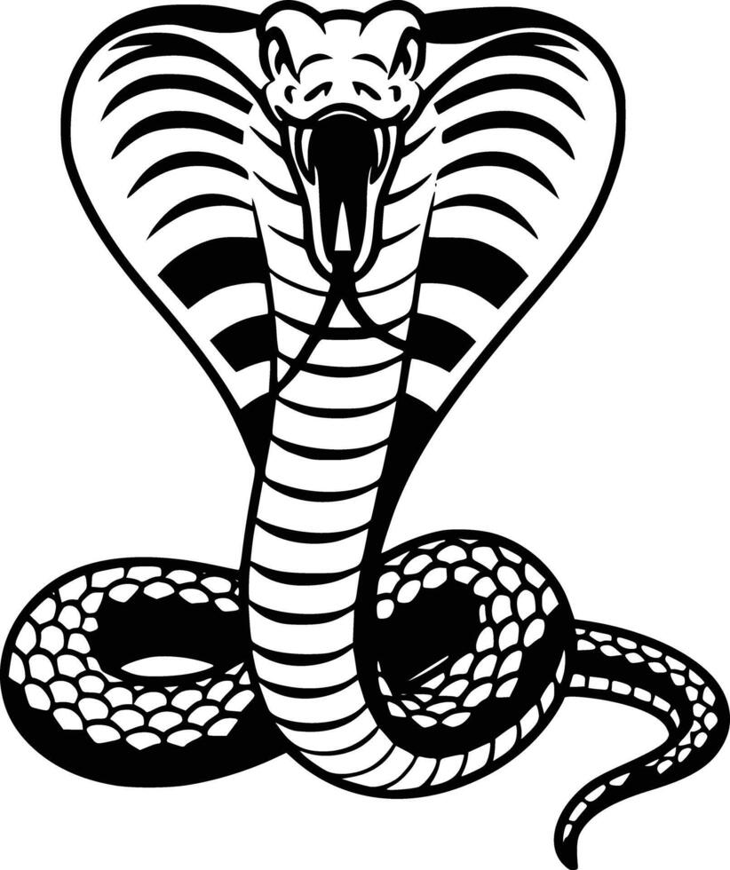 Cobra snake clipart white isolated background vector