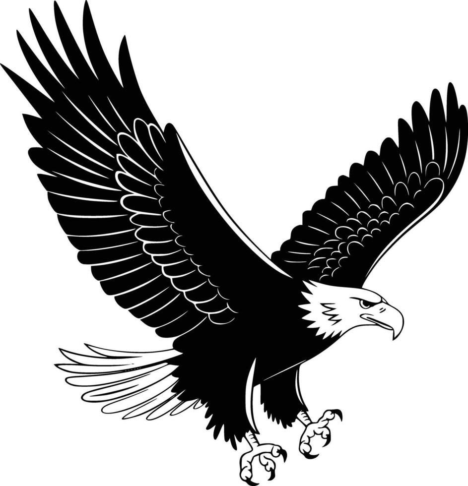 Black and white eagle vector