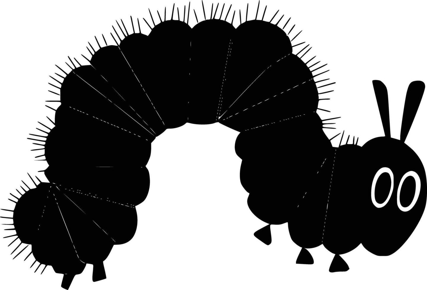 The very hungry caterpillar clipart white isolated background vector