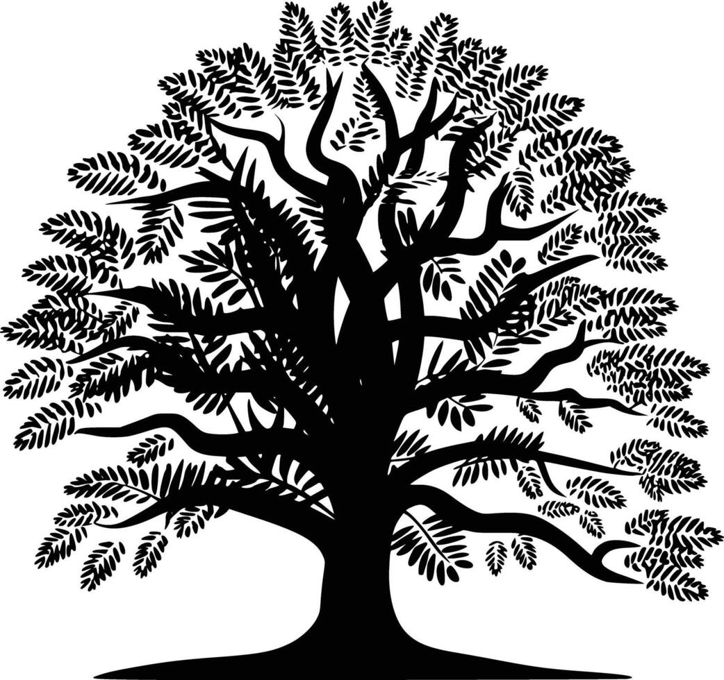 An oak tree with leaves and branches vector