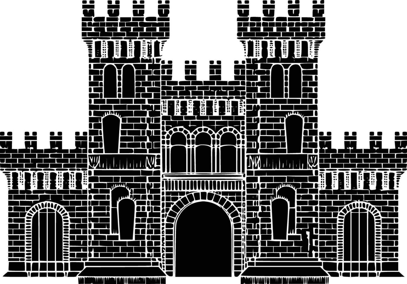 Castle silhouette and isolated background vector