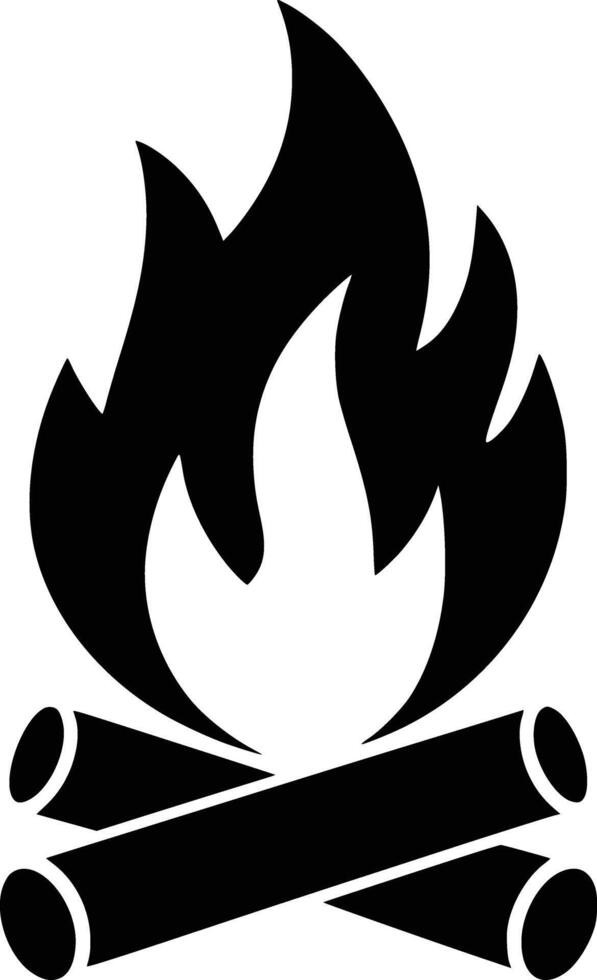 camfire black and white art and white isolated background vector