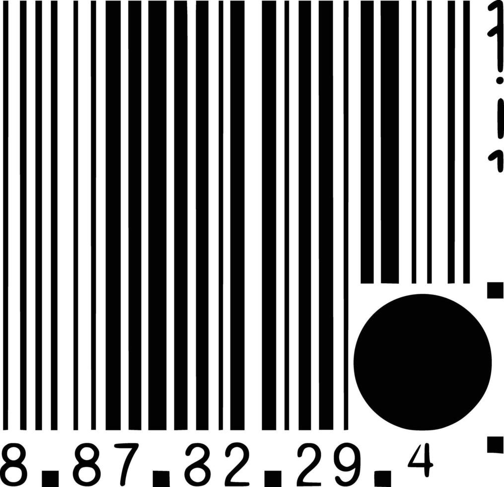 A barcode with a circle and numbers vector