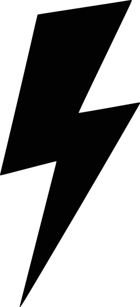A black and white lightning bolt icon and isolated background vector