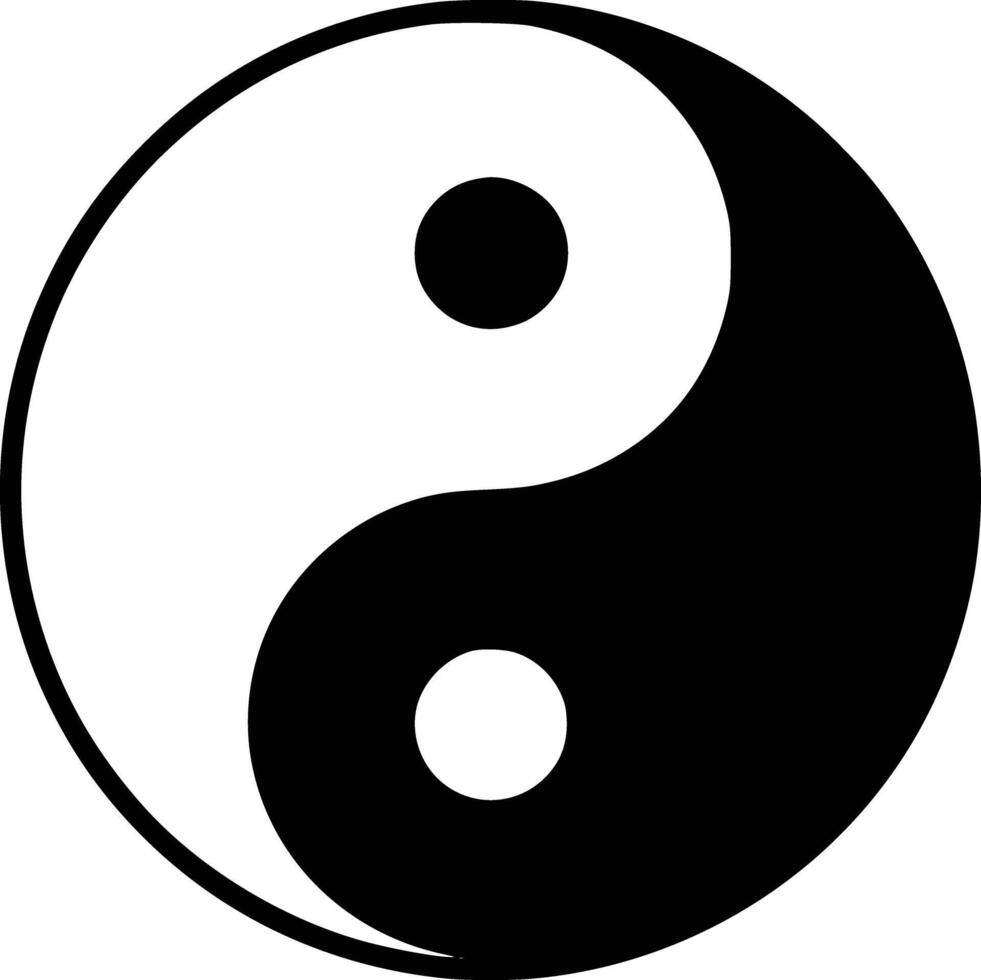 Yin yang symbol clip art and isolated background vector