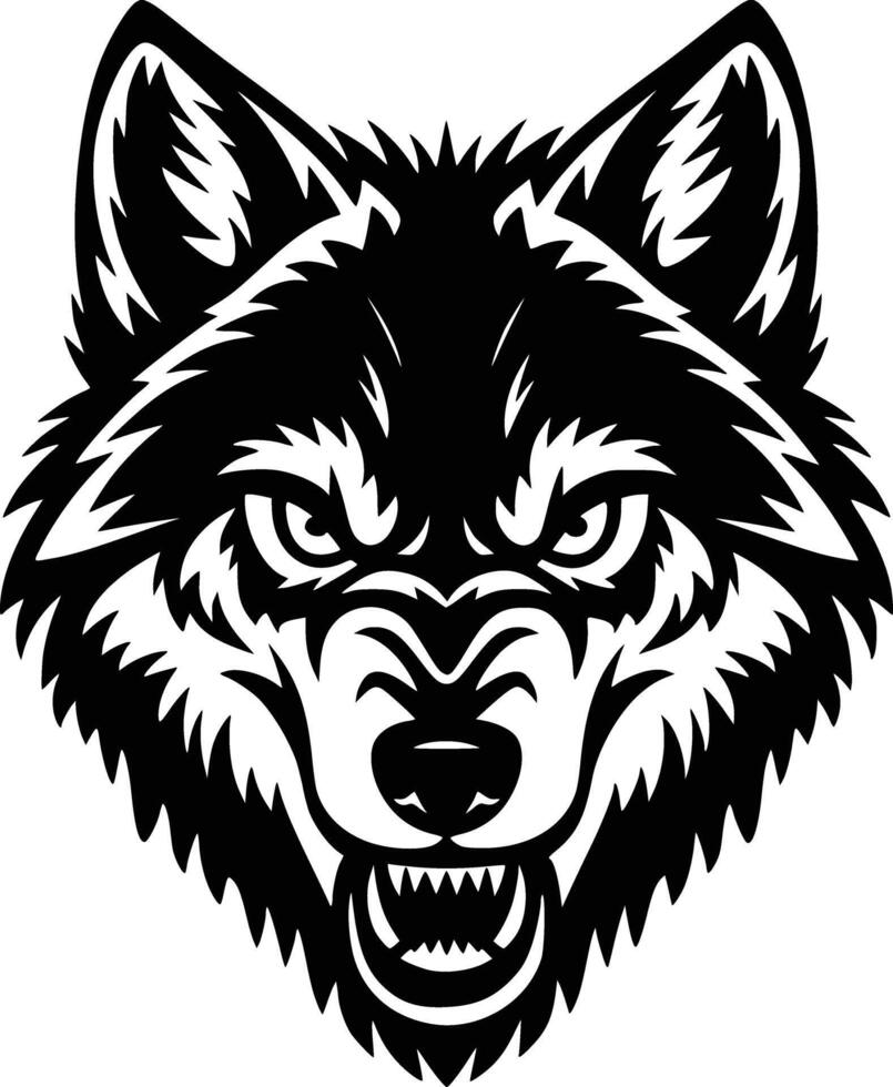 Wolf head and isolated background vector