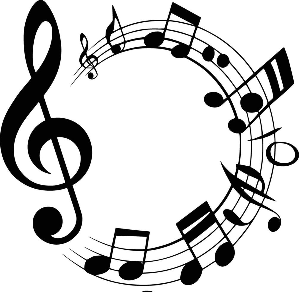 Music notes clipart free download and isolated background vector