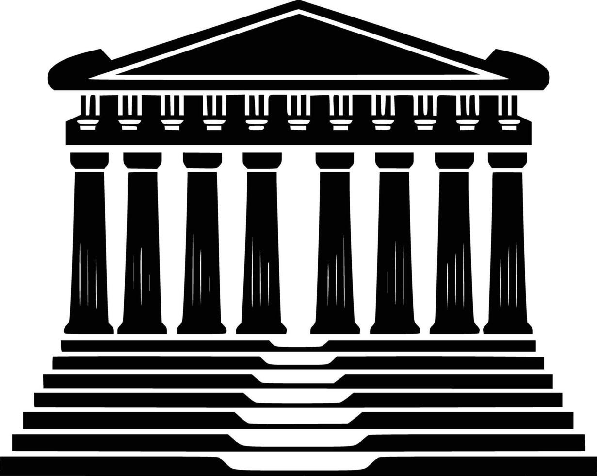 Greek temple and isolated background vector