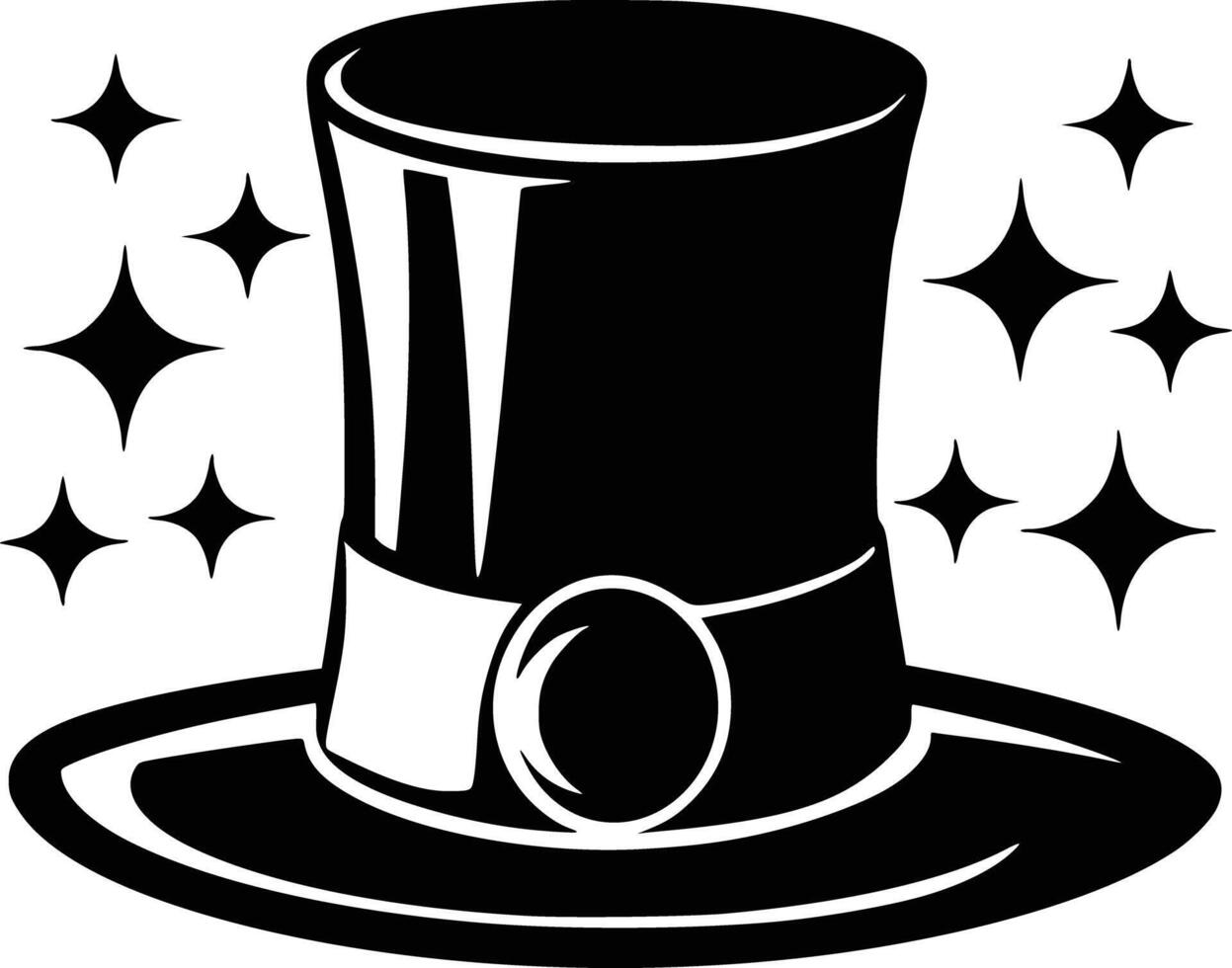 Top hat clip art and isolated background vector