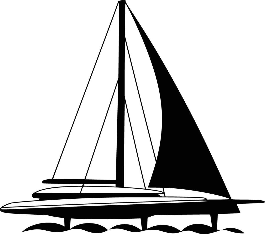 Sailboat clip art and isolated background vector