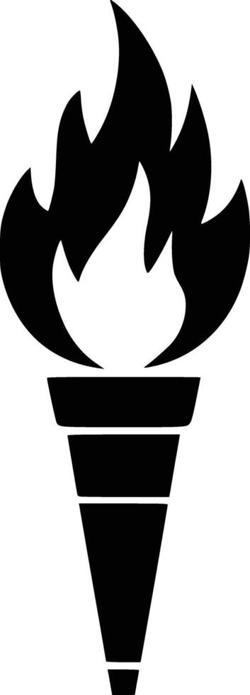 A black and white icon of a flame vector