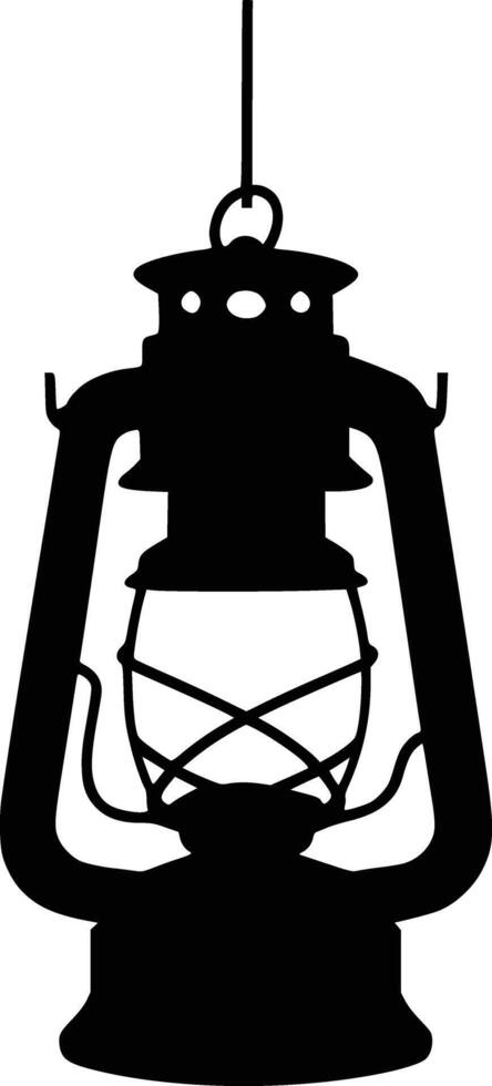 A black and white silhouette of a lantern vector