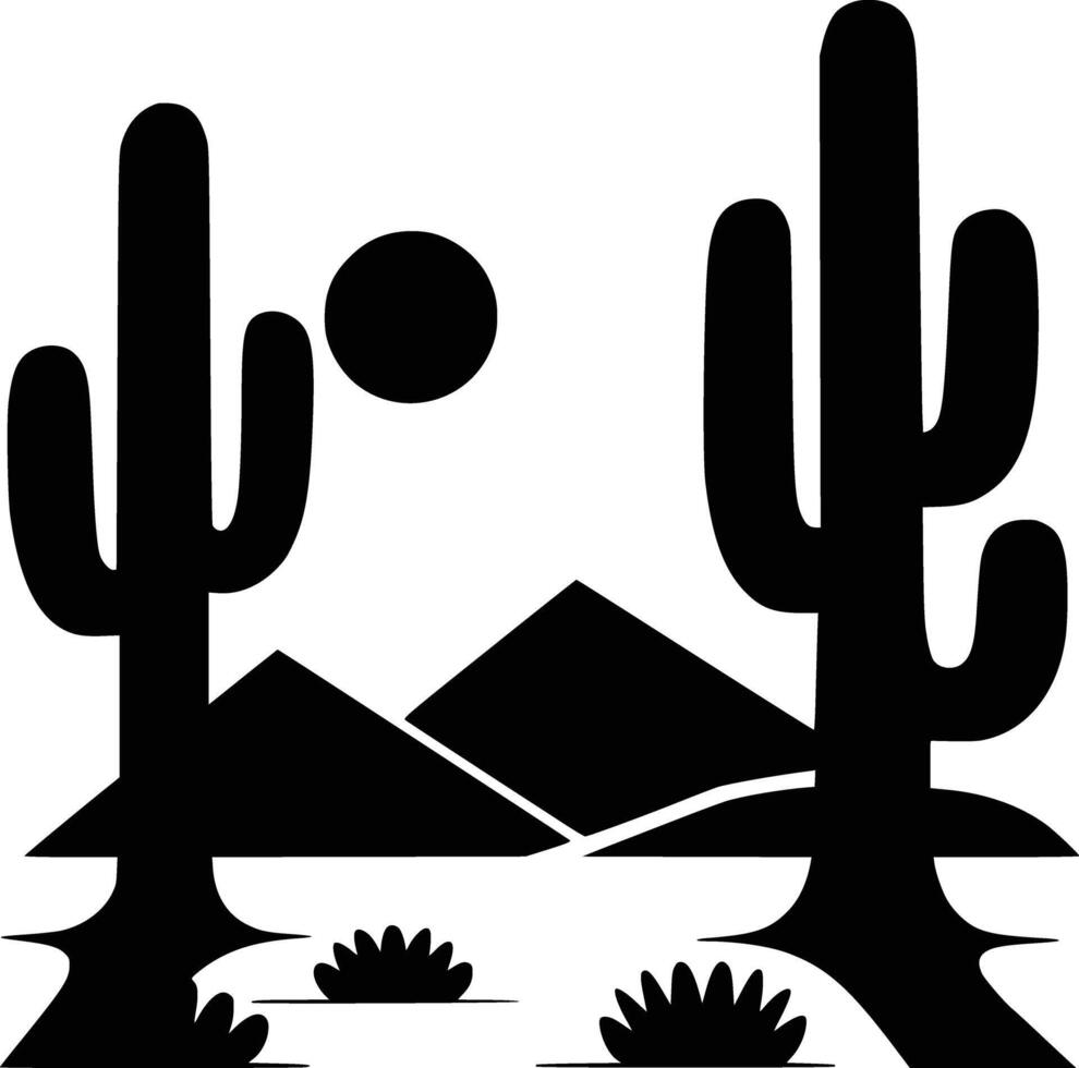 Cactus and desert landscape clip art vector