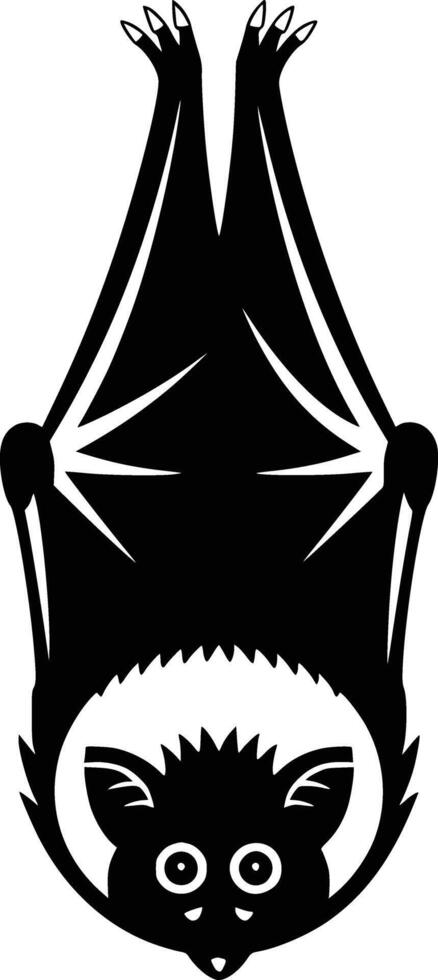 A black and white bat with a white background vector