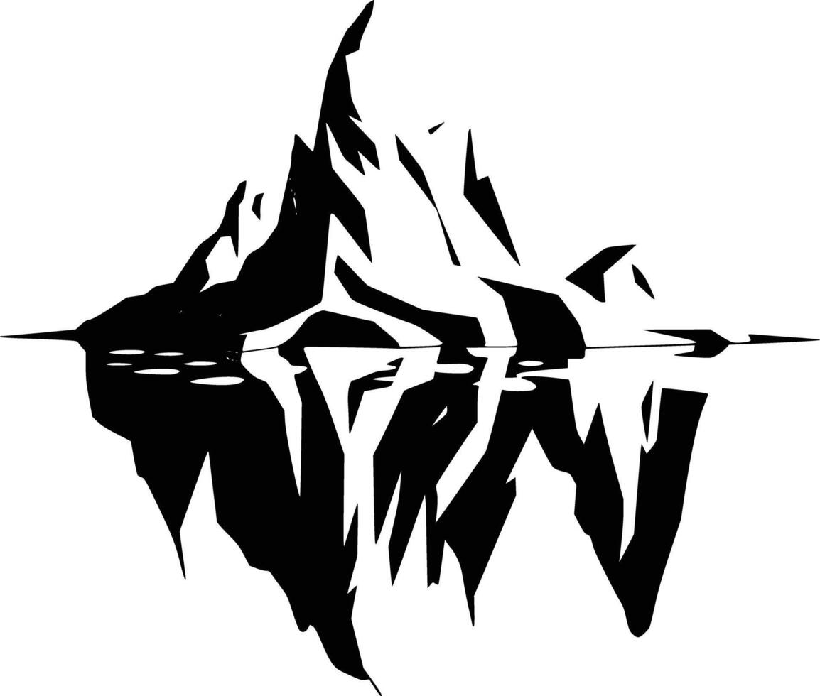 An iceberg is reflected in the water vector