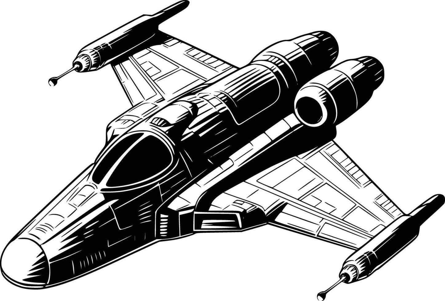 Star wars fighter jet coloring pages vector