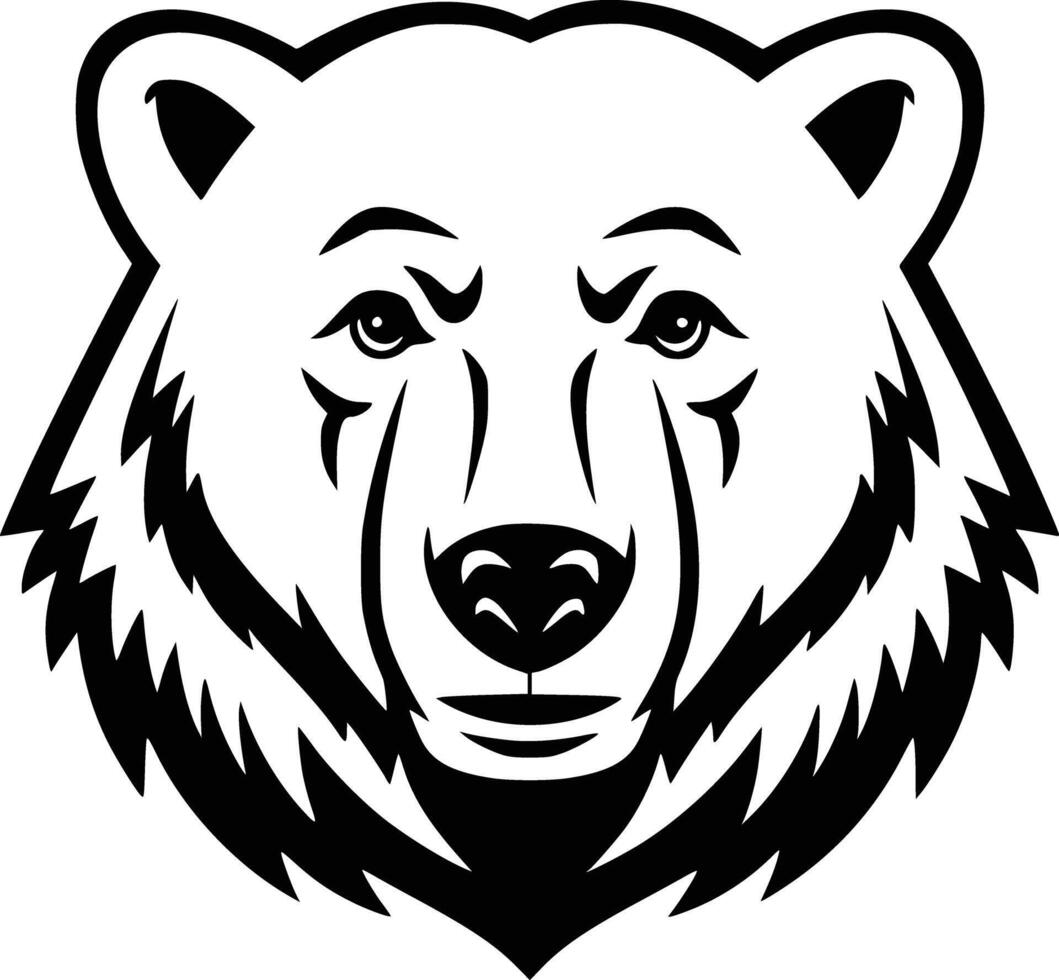 Bear head silhouette and isolated background vector