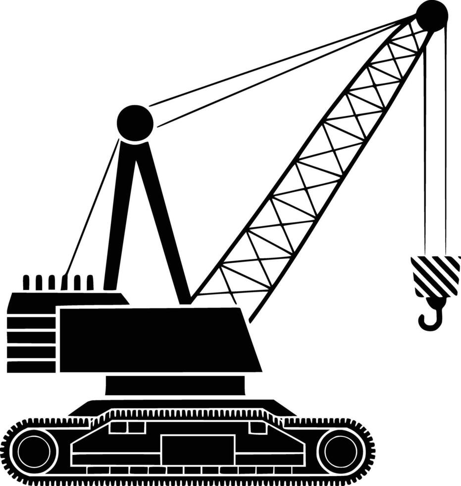 black and white silhouette of a crane vector