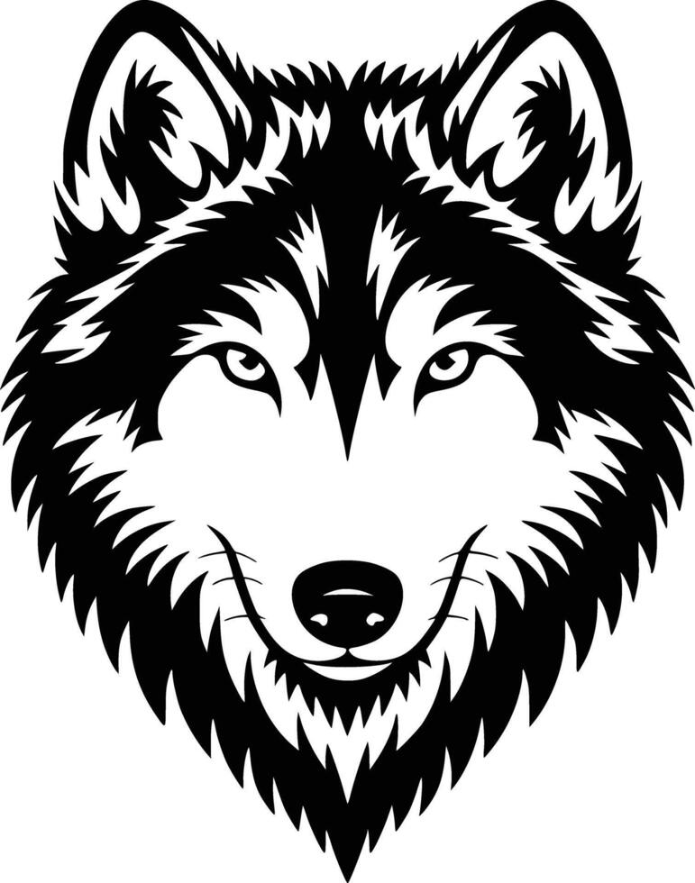 Wolf head silhouette and isolated background vector