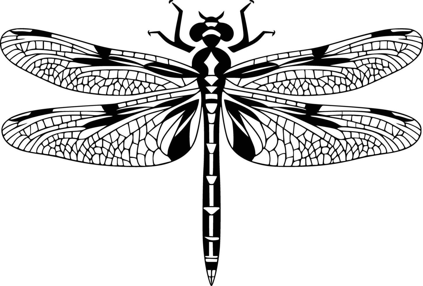 Dragonfly coloring page printable coloring pages vector