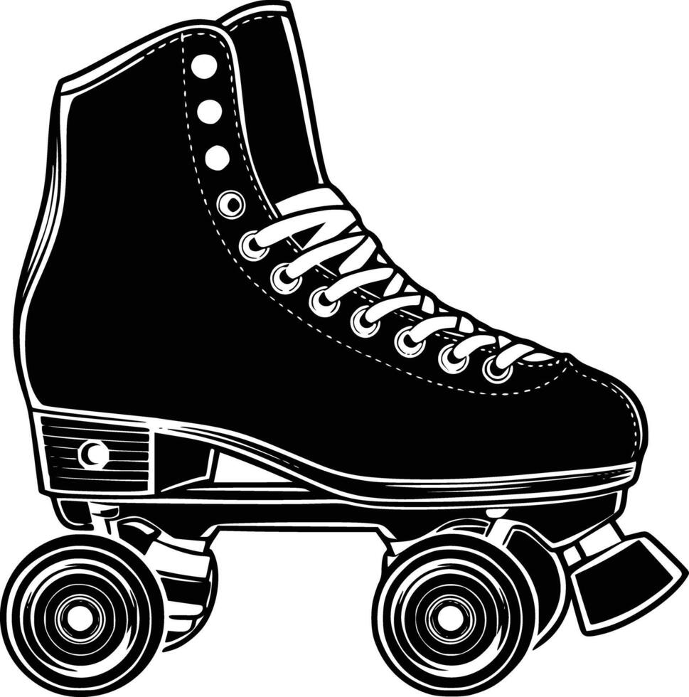 Roller skate silhoutte and isolated background vector