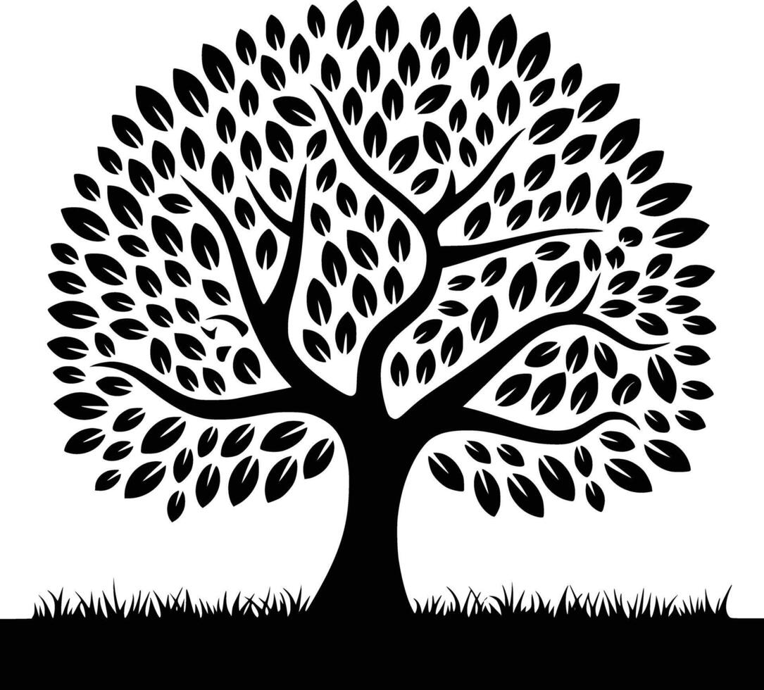 Tree silhouette silhoutte and isolated background vector