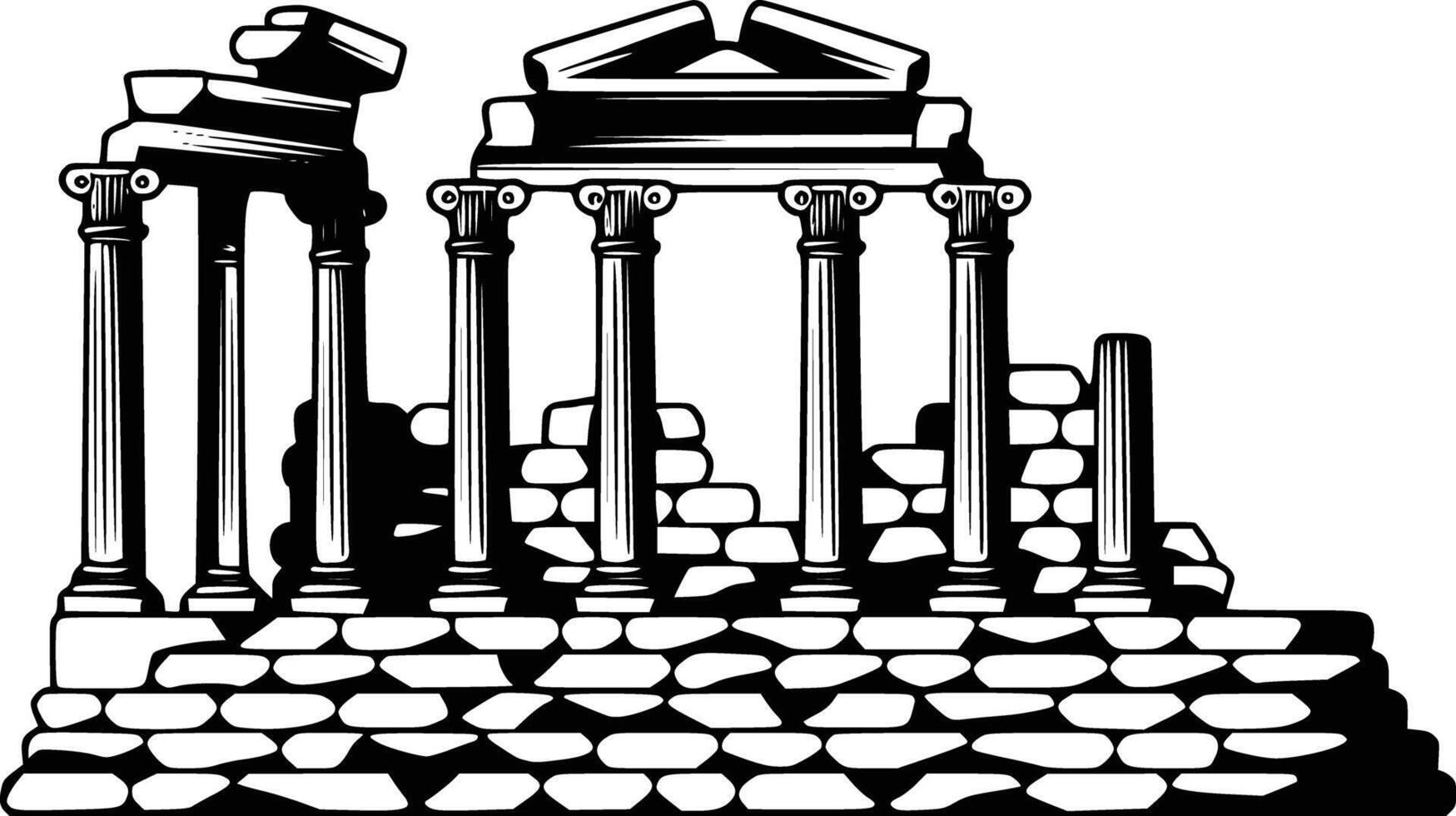 Ancient roman ruins vector