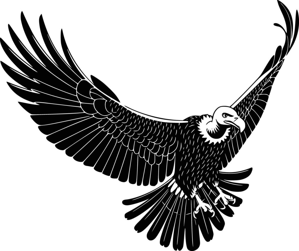 An eagle flying in the air with its wings spread vector