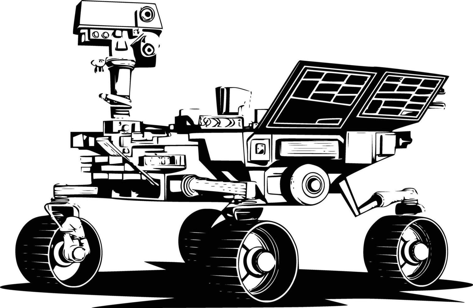 An illustration of a rover with a solar panel vector