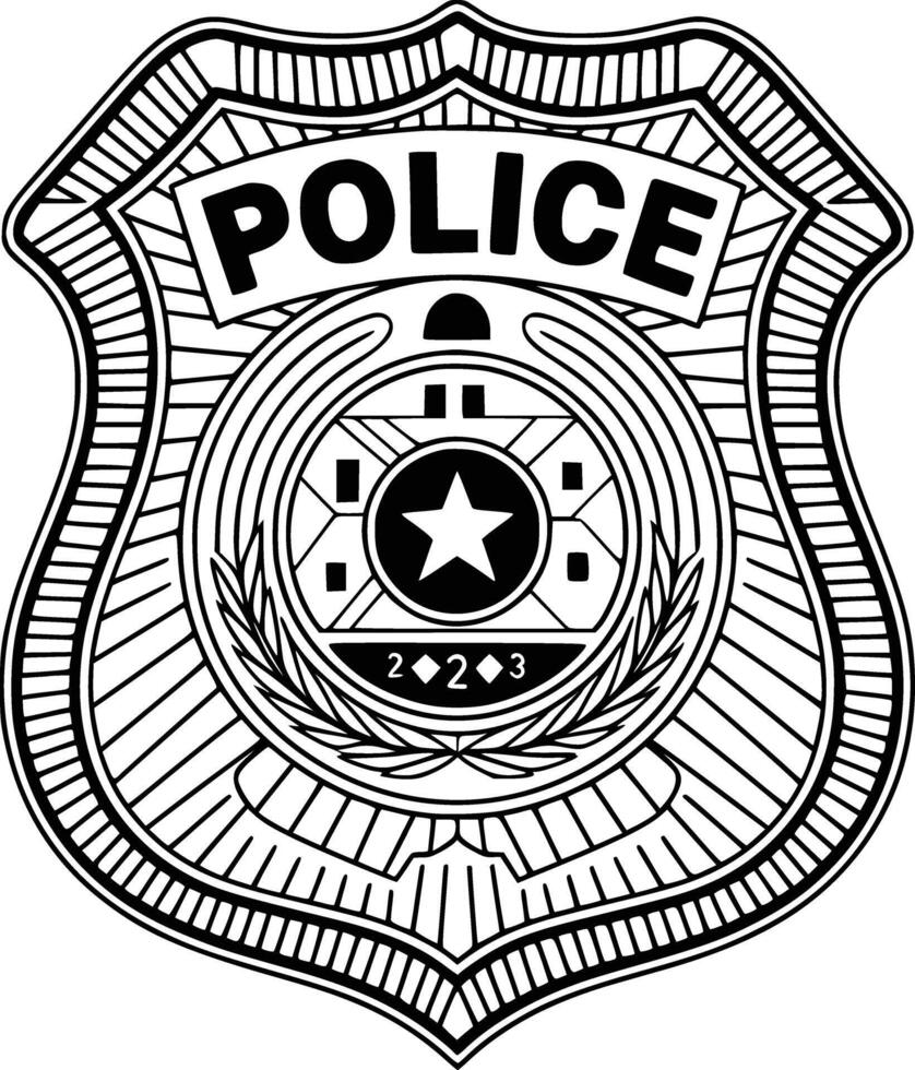 Police badge illustration and isolated background vector