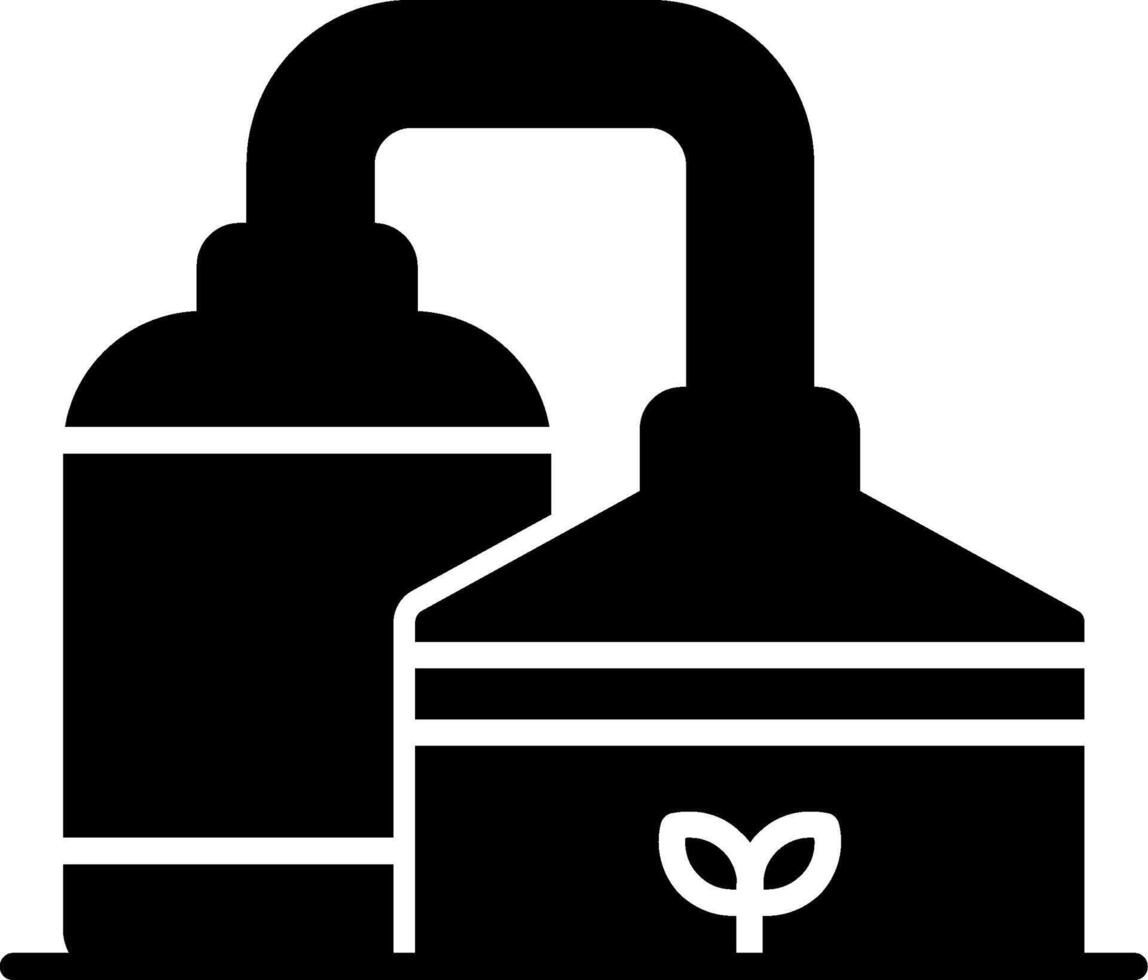 Biogas Plant Renewable Energy Source Glyph vector