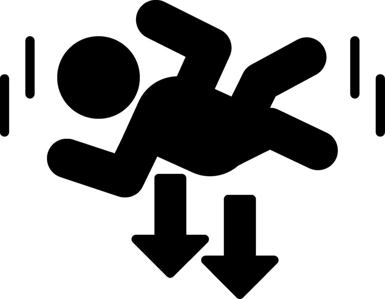 Fall Trip Hazard Glyph vector