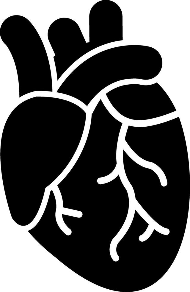 Heart Vital Organ Glyph vector
