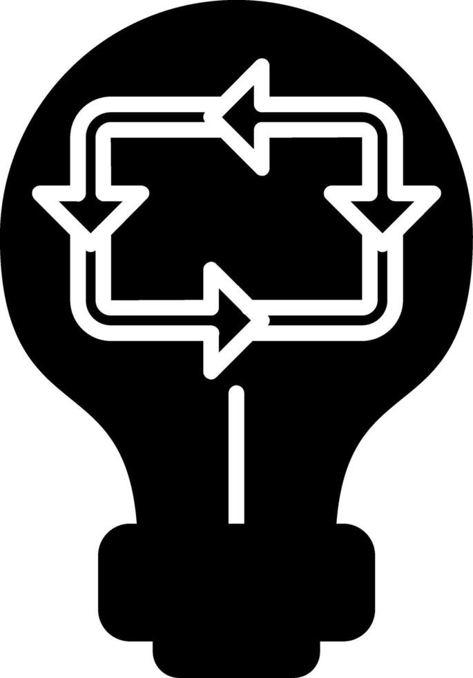 Recycle Light Bulb Eco-friendly Disposal Glyph vector