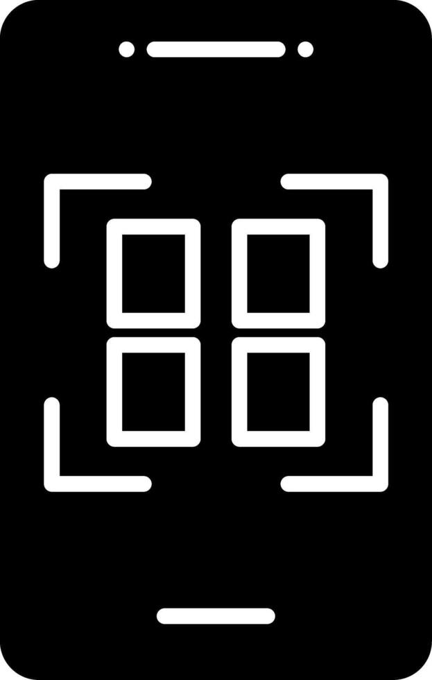 QR Code Scanner Glyph vector