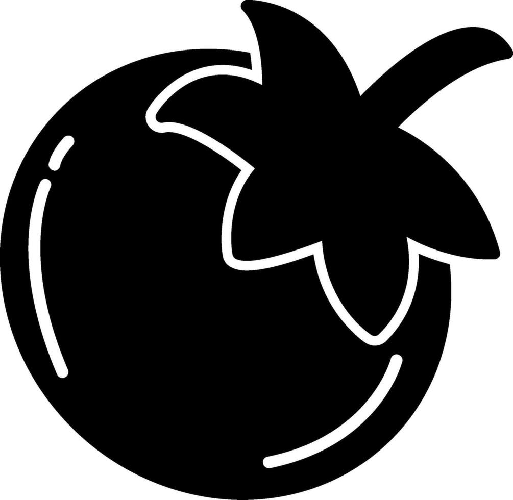 Tomato Red Vegetable Glyph vector