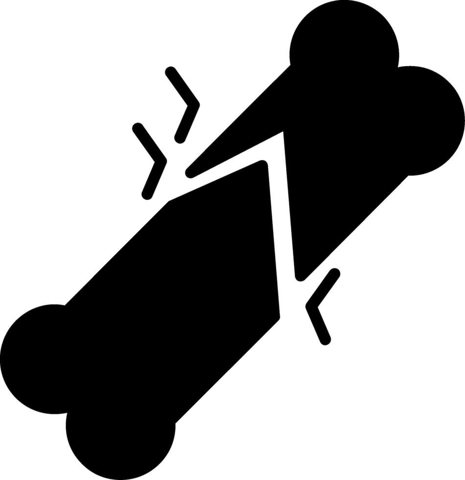 Broken Bone Injury Glyph vector