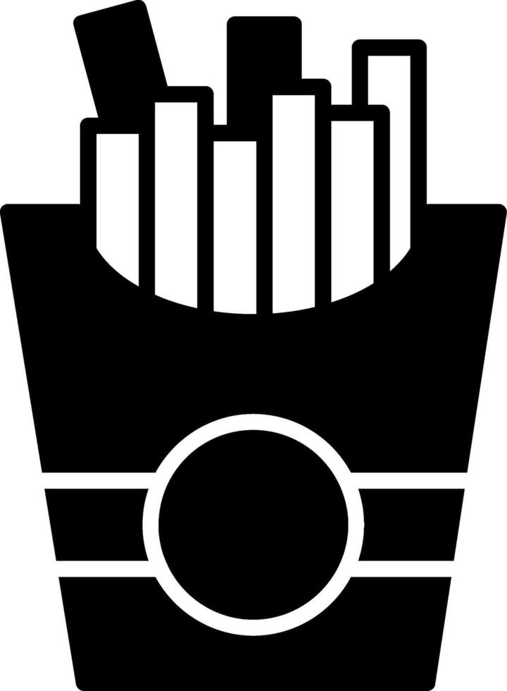 French Fries Potato Snack Glyph vector