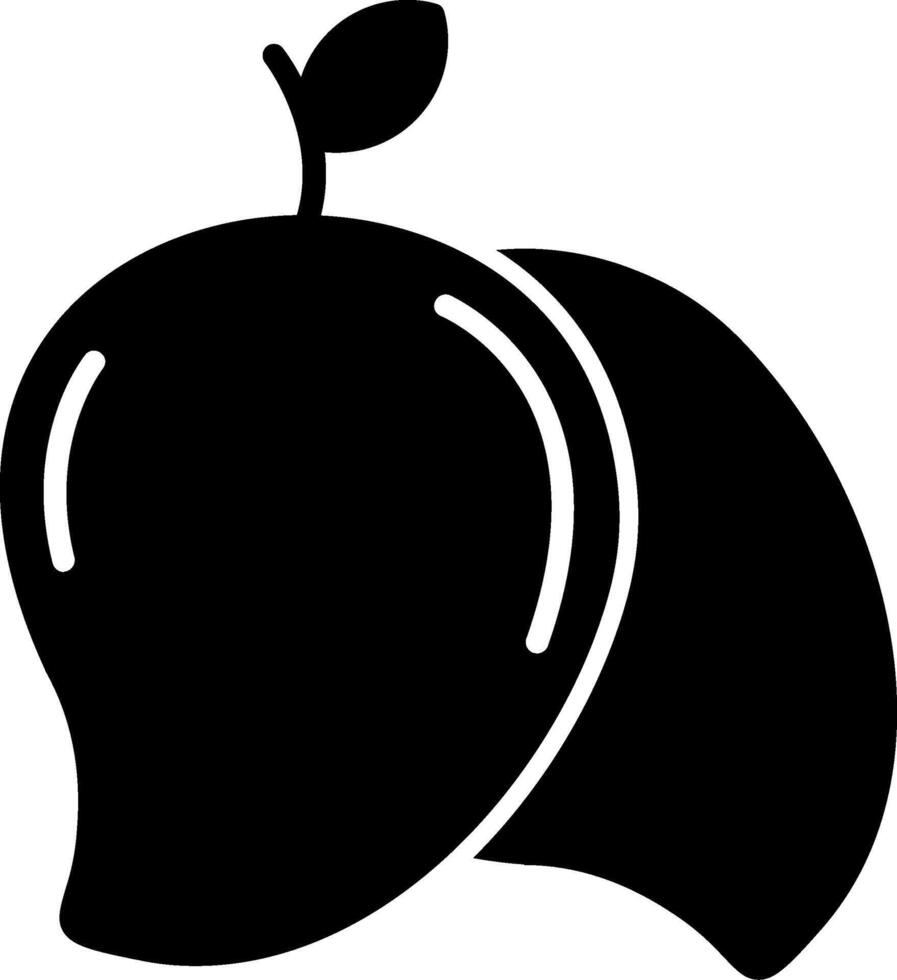 Mango Tropical Fruit Glyph vector