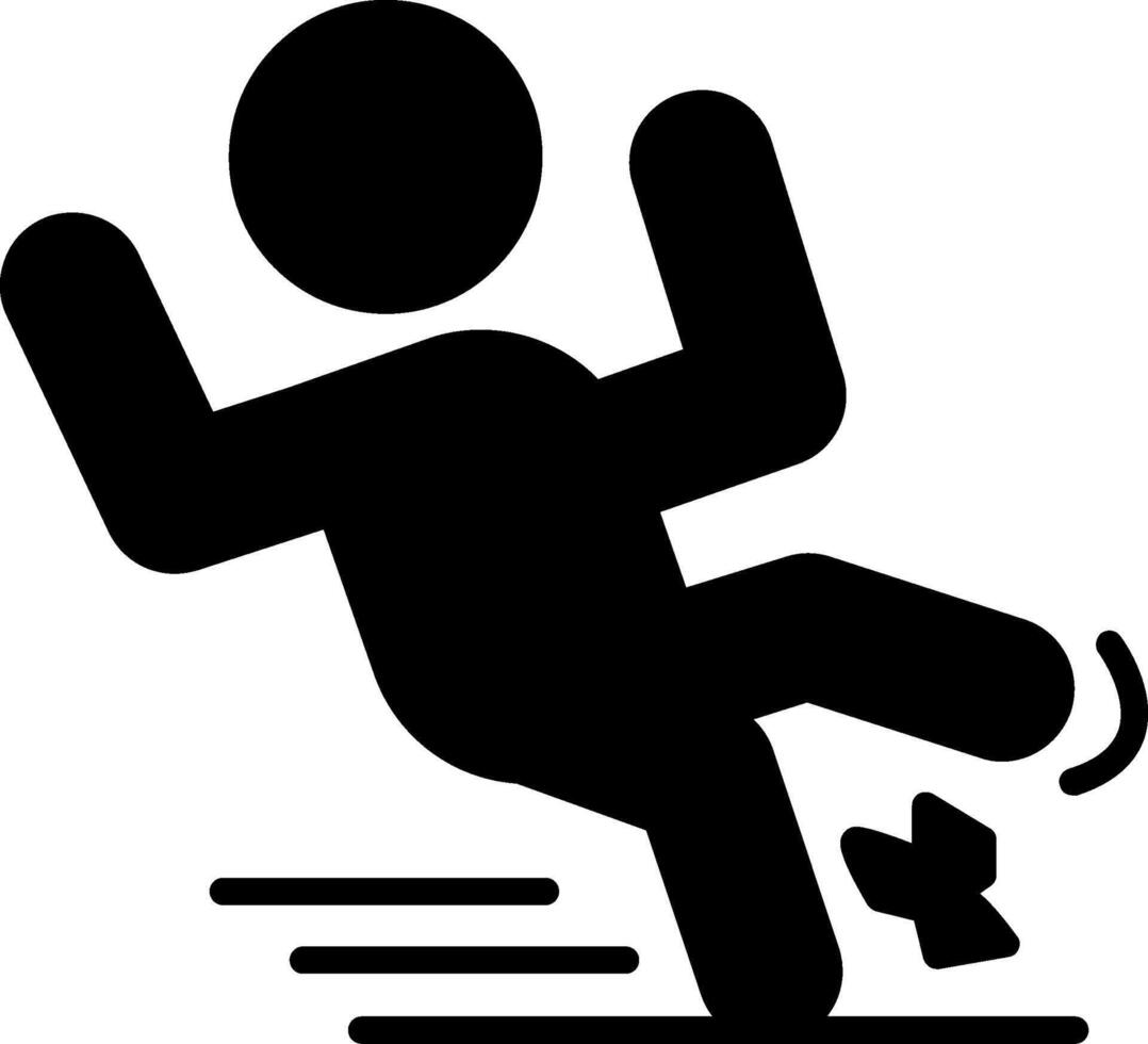 Slip Fall Hazard Glyph vector
