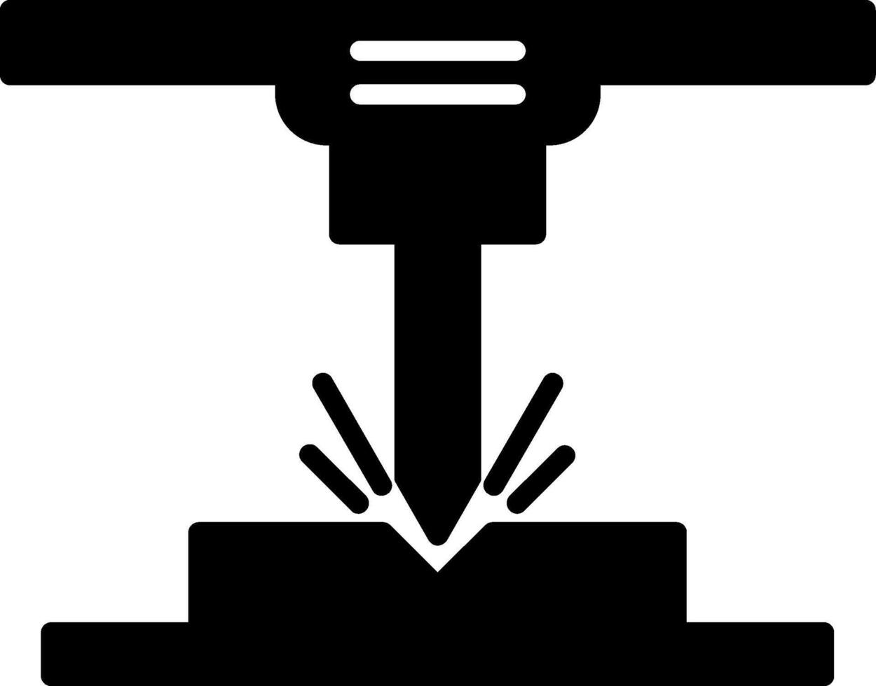 CNC Machining Equipment Glyph vector
