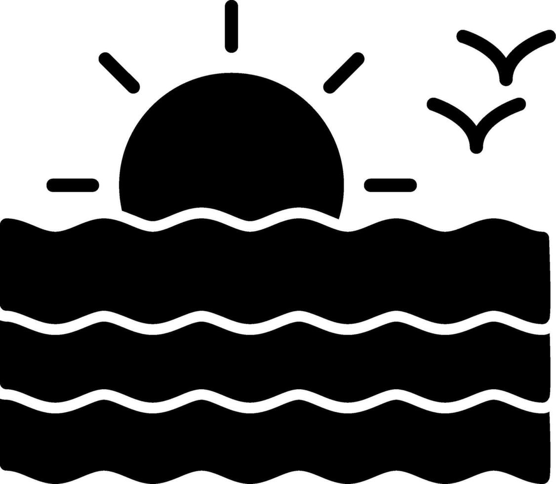 Sea Ocean View Glyph vector