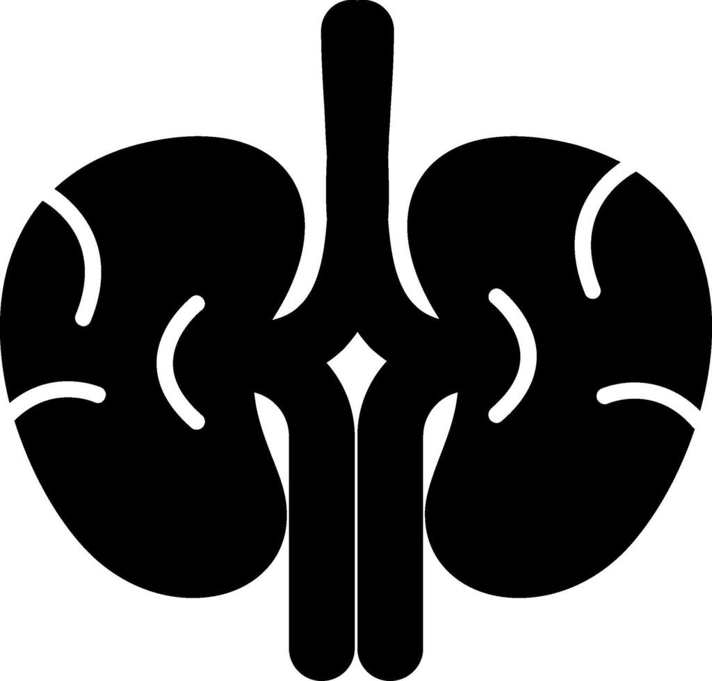 Kidney Waste Filtering Organ Glyph vector