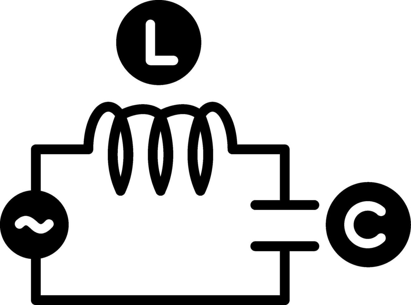 Series LC Circuit Glyph vector