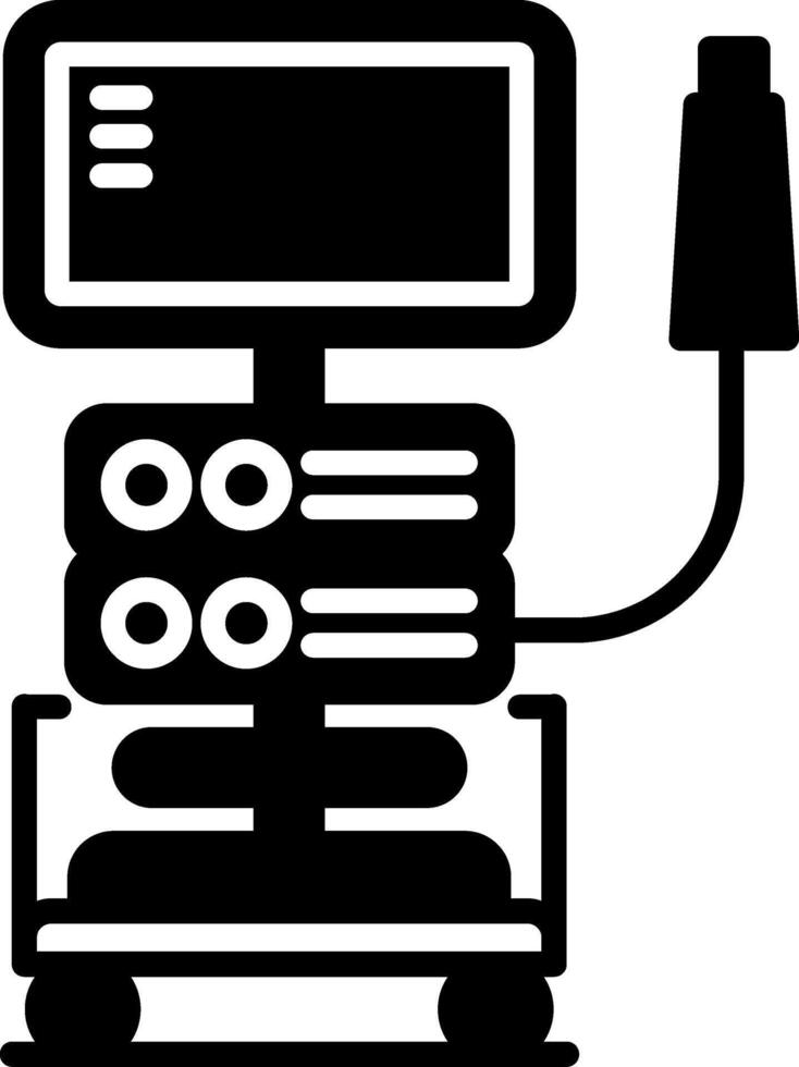 Endoscopy Machine Internal Imaging Glyph vector