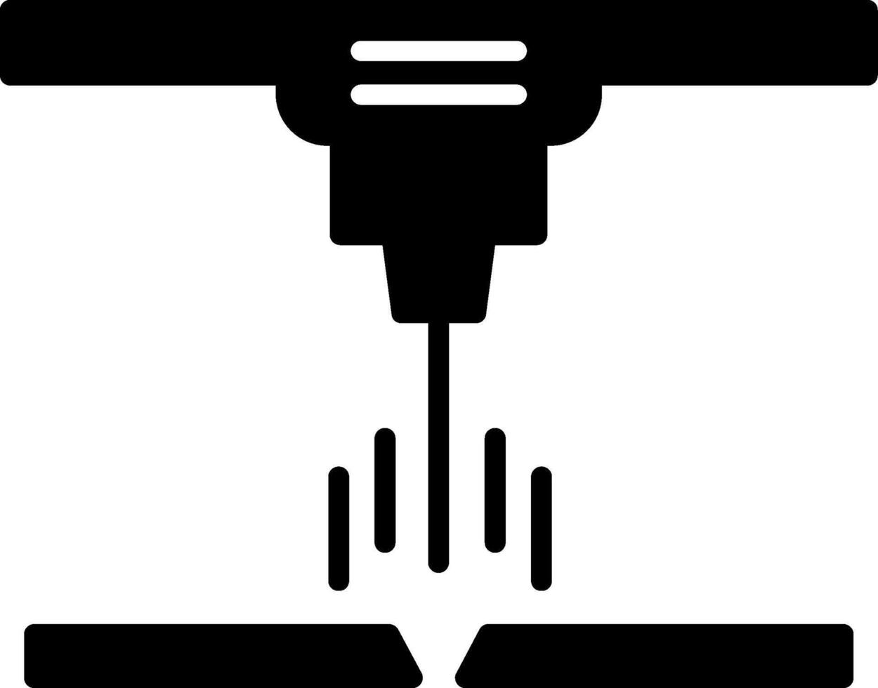 Laser Cutting Process Glyph vector
