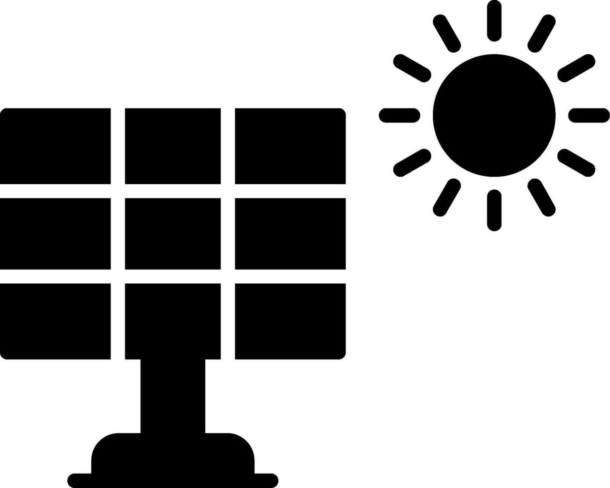 Solar Panel Solar Power Collector Glyph vector