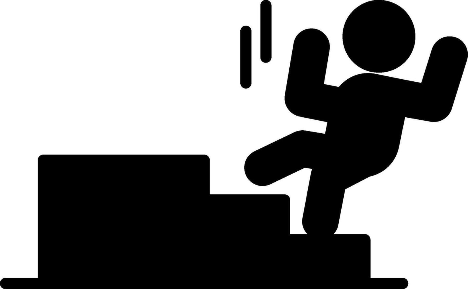 Fall From Stairs Staircase Fall Risk Glyph vector