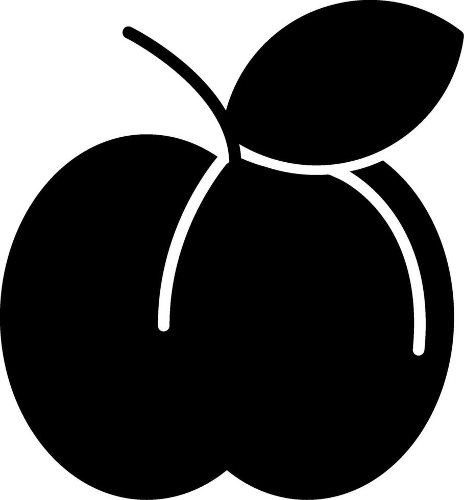 Peach Soft Fruit Glyph vector