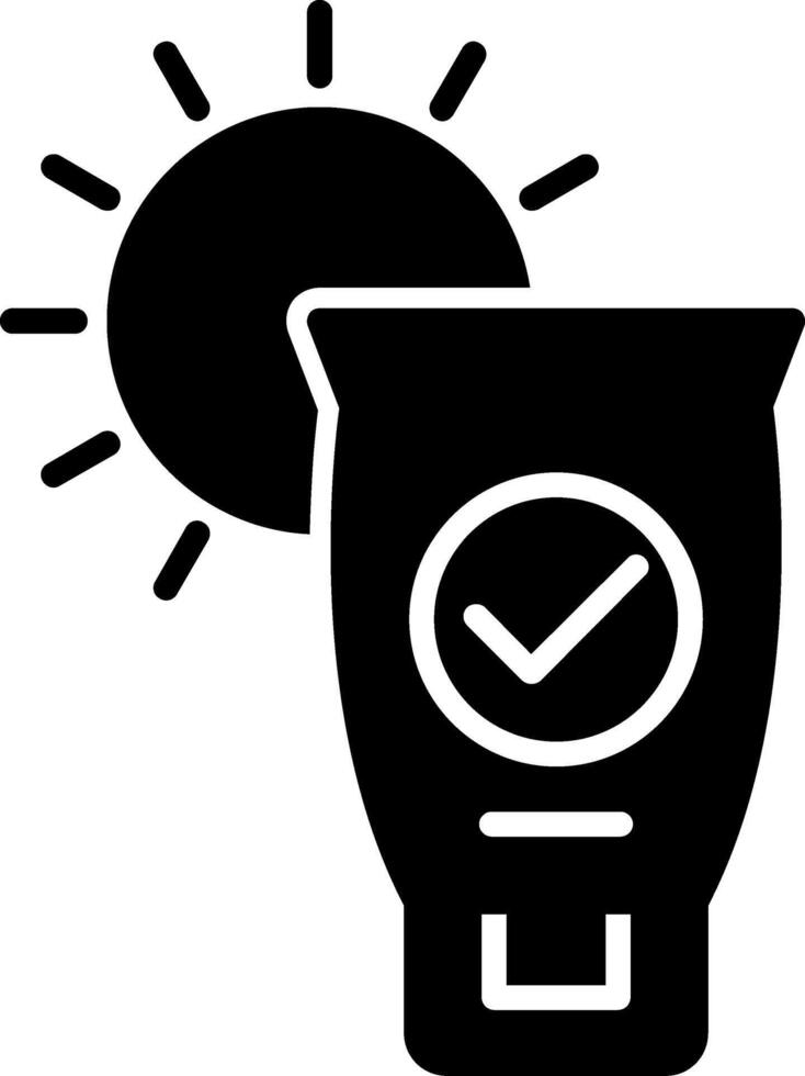 Sunblock Skin Protection Lotion Glyph vector